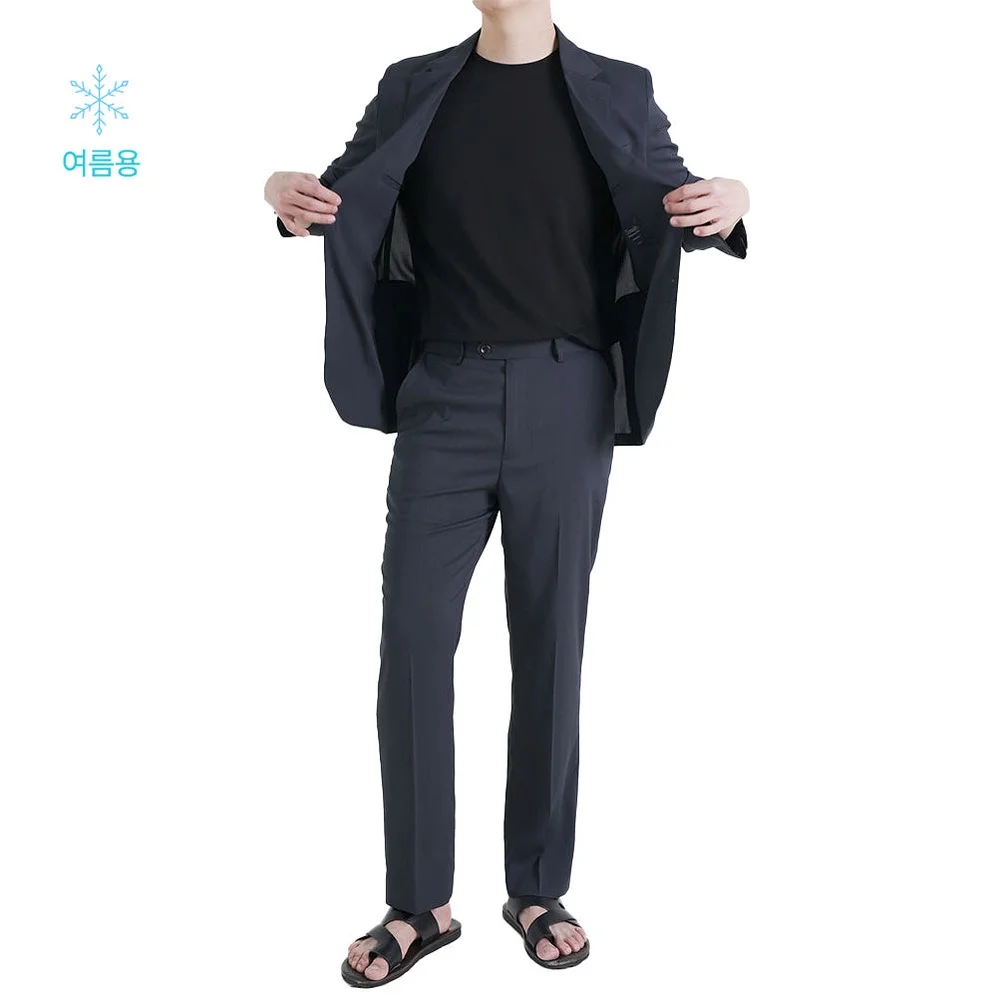 트러수트 여름 남자 밴딩 정장 세트 단체 면접 수트 봄 가을 결혼식 하객룩 상세 이미지 3